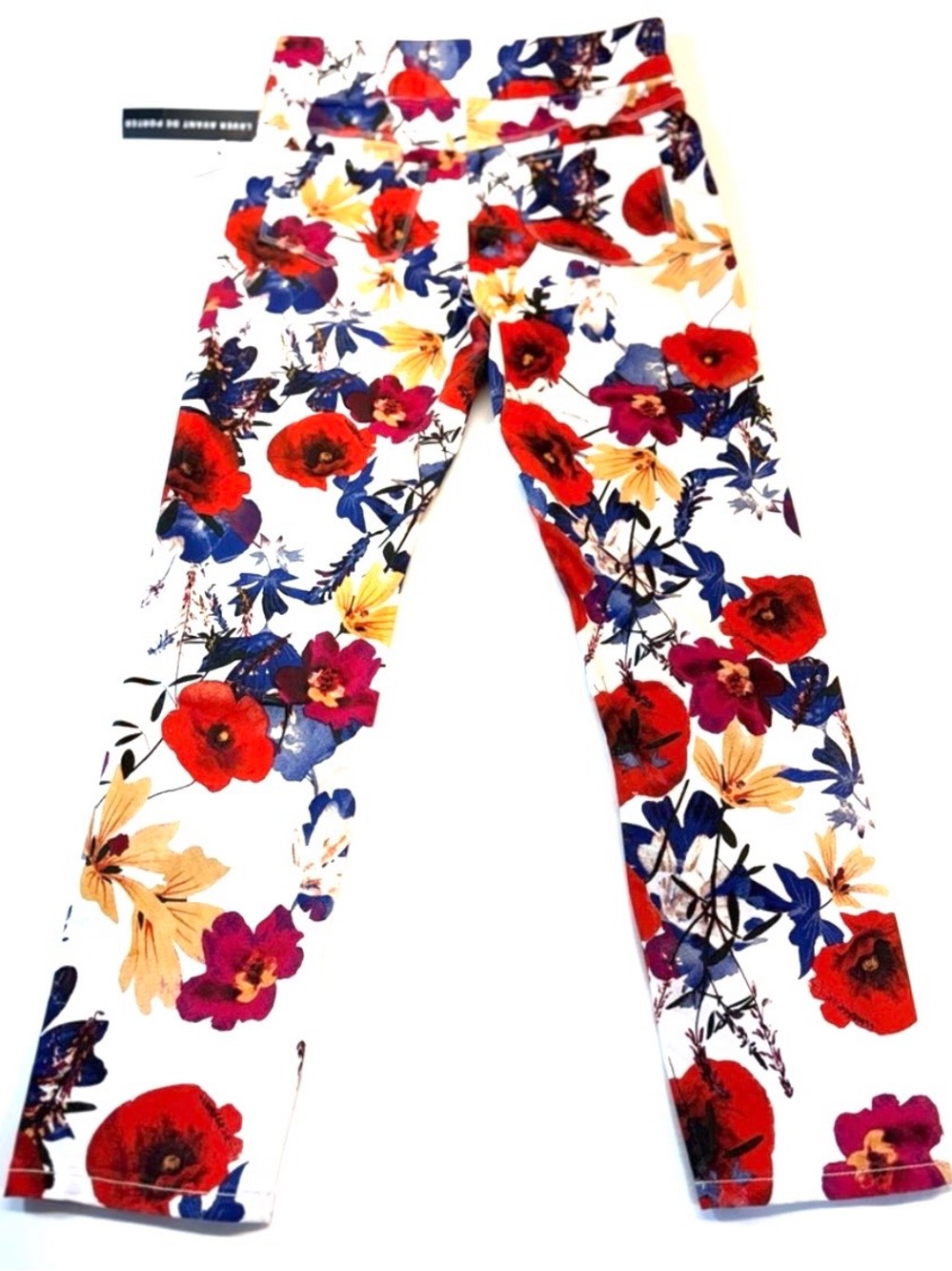 NWT Tribal Audrey Floral Pull-On Ankle Denim Jeggings - Hot Coral Size 6